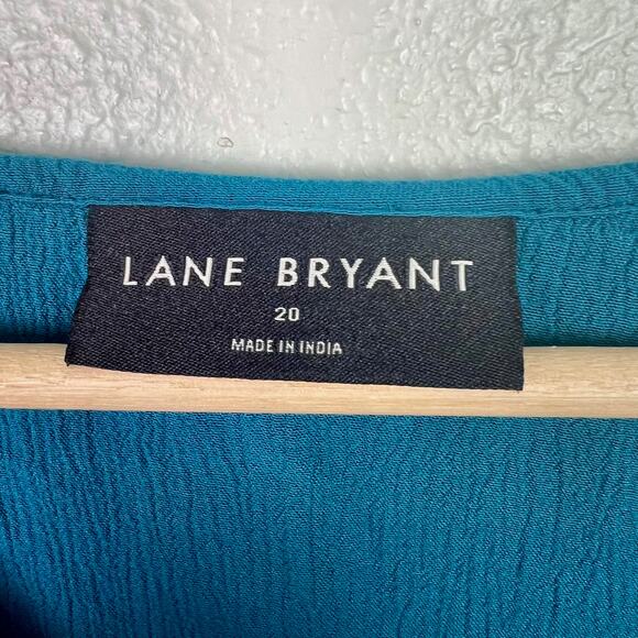 Lane Bryant Classic Split-Neck Embroidered Peasant Top in Ink Blue Size 20 - Picture 5 of 8